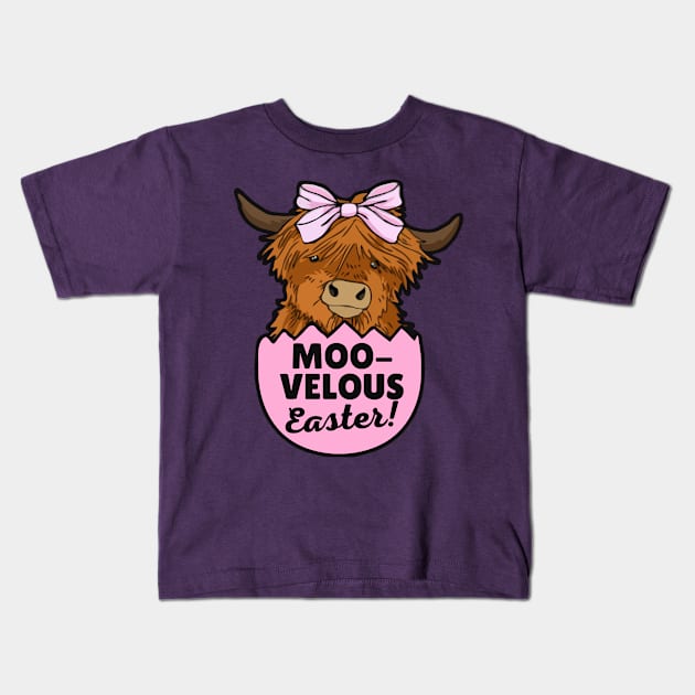 Easter Cow Kids T-Shirt by Illustradise